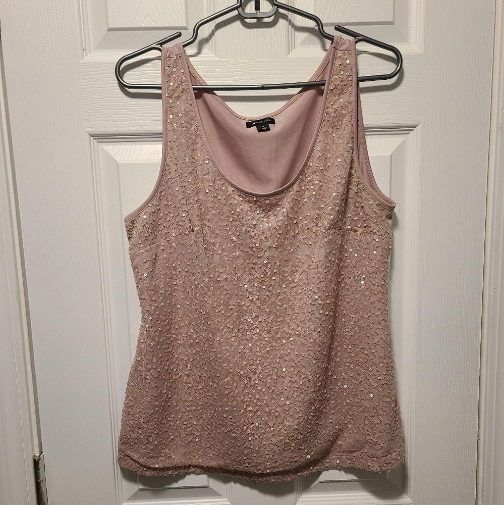 I HEART RONSON SEQUIN TANK,  SIZE L